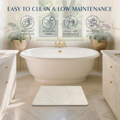 Stone Bath Mat Quick Dry Diatomaceous Earth Bath Mat Non-Slip Shower Stone - Image 5