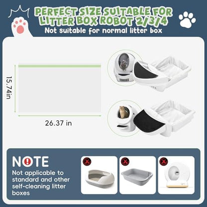 60 Pack Litter Box Robot 3 4and 5 Waste Bags, 1.5 Mils Thick Drawstrings - Image 5