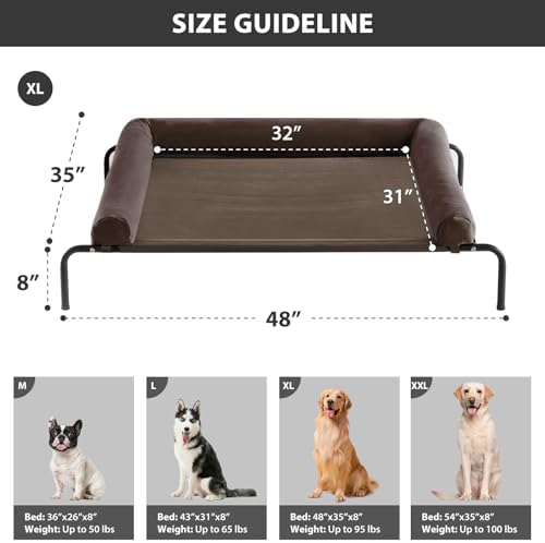 RRPETHOME Large Elevated Cooling Cot, Portable Outdoor Raised Dog Bed - Image 2