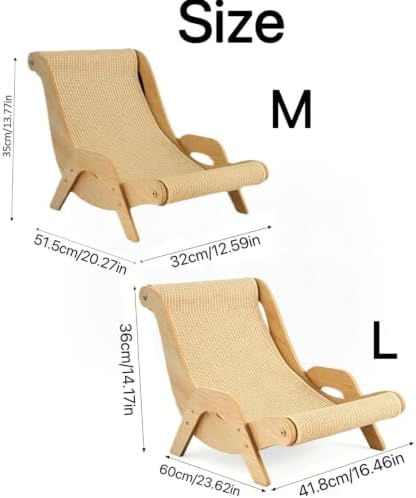 Cat Scratch Lounger Chair, Curved Sisal Scratcher Bed - Image 3