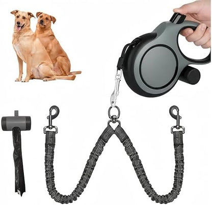 16FT Dual Retractable Dog Leash 2 Medium Dogs by Unknown