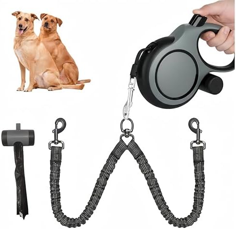 16FT Dual Retractable Dog Leash 2 Medium Dogs by Unknown