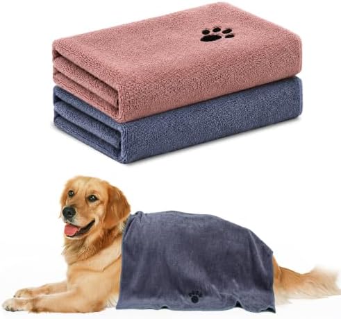 Microfiber Dog Towels 2 Pack, Perfect Shower & Bath Supplies by Unknown