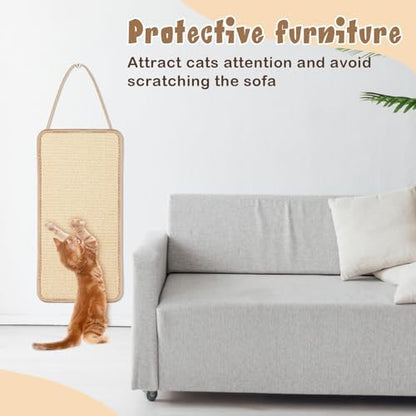 Dansydaisy 2 Pack Sisal Door Cat Scratcher Hanging Scratching Mat - Image 4