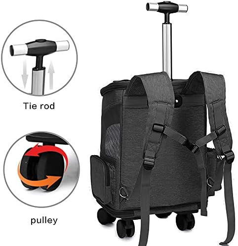 Wheeled Pet Carrier Backpack Pet Stroller, Travel Carrier, Car Seat - Image 2