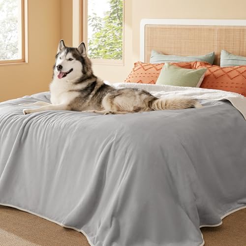 Bedsure Waterproof Blanket for Bed Soft Sherpa Fleece Throw, King 108"x86" by BEDSURE
