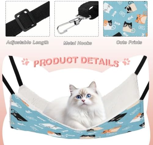 4 Pcs Cat Hammock for Cage Reversible Hanging Pet Bed - Image 3