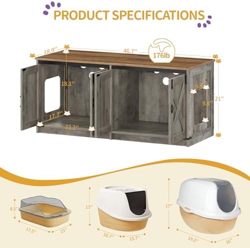 Hzuaneri Cat Litter Box Enclosure - Image 3
