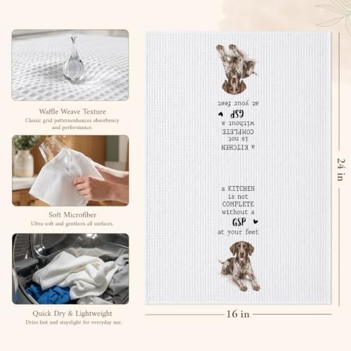 German Shorthaired Pointer Kitchen Towel, Funny Dog Lover Gift - Image 2