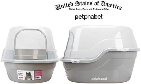 Petphabet Jumbo Hooded Cat Litter Box, Extra Large Gray - Image 2