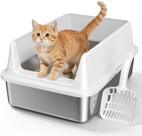 Stainless Steel Litter Box by Tevila