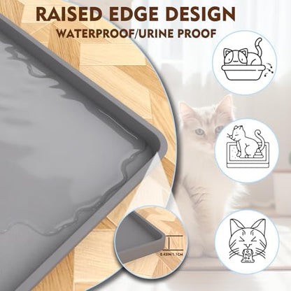Cat Litter Mat 24" x 16", Soft Silicone Material, Easy Clean Waterproof No Slip - Image 5