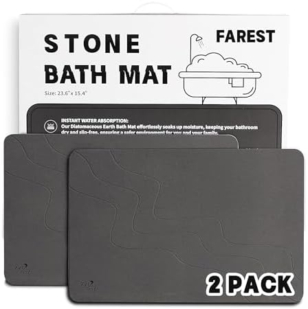 Stone Bath Mat Diatomaceous Earth Shower Mat by Farest