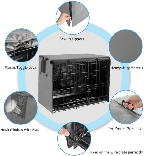 Dog Crate Cover 48 Inch Waterproof 600D Oxford - Image 5