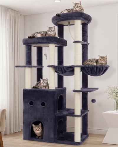 Heybly Cat Tree, 69.7 in Secure Anti-Tip Cat Tower by HEYBLY