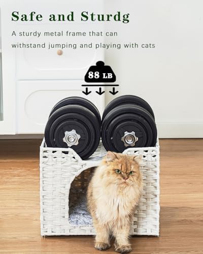 SETVSON Cat Beds Indoor Kitten House, Handwoven Rattan Cave - Image 3