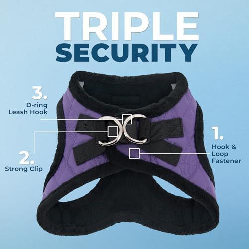 Voyager Step-in Plush Dog Vest Harness -Purple Faux Leather - Image 2