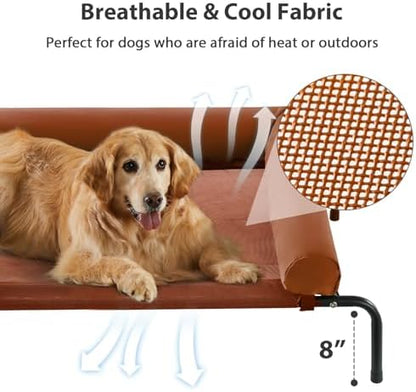 RRPETHOME Large Elevated Cooling Cot, Portable Outdoor Raised Dog Bed - Image 3