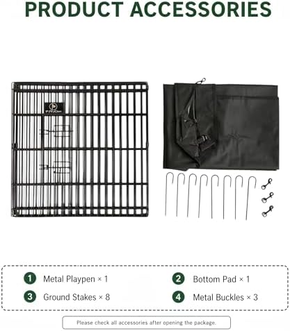 PJYuCien Puppy Playpen with Bottom Pad and Door, 8 Panels 24" H - Image 6