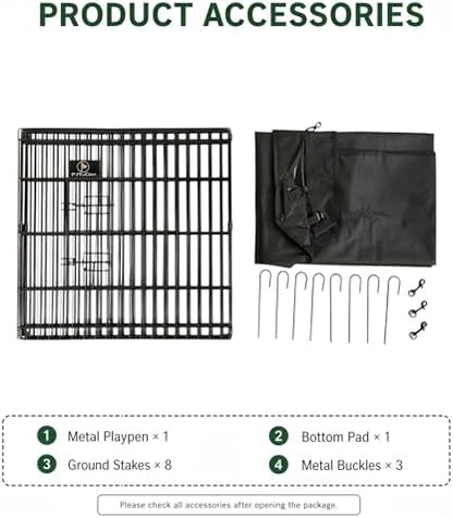 PJYuCien Puppy Playpen with Bottom Pad and Door, 8 Panels 24" H - Image 6