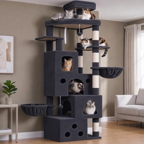 Gitelsnour 78.7'' Cat Tree Tower, 4 Cat Condos by Gitelnour