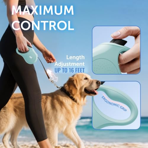 TUG Quest Retractable Dog Leash | 360° Tangle-Free | 16 ft Tape - Image 2
