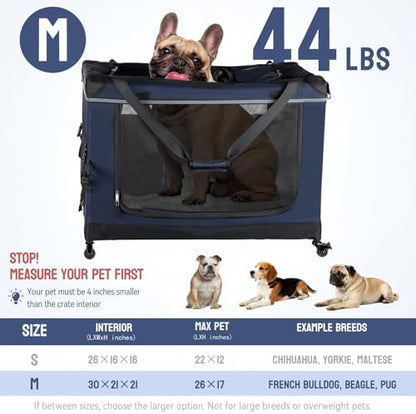 PEGIC 30" Collapsible Rolling Dog Crate - Image 3