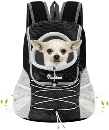 Pawaboo Pet Dog Front Carrier Backpack, Ventilated Mesh Puppy Back Pack by Pawaboo