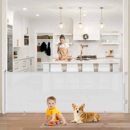 96" Retractable Baby Gate, Long Mesh Dog Gate by Cideny