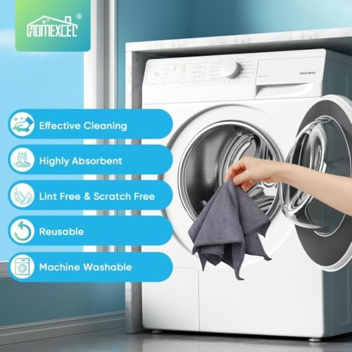 HOMEXCEL Grey Microfiber Cleaning Cloth, Microfiber Towels - Image 6