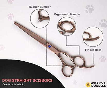 Dog Grooming Scissors Kit, 4 Pieces, Straight & Thinning Shears Set - Image 6