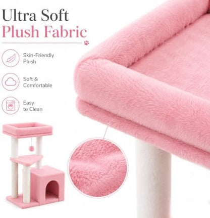 Small Cat Tree Tower for Indoor Cats, 33 Inches Multi-Level Cat Condo - Image 4