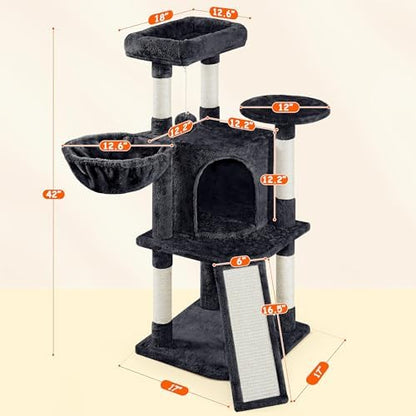 Yaheetech Cat Tree, 42in Cat Tower - Image 3