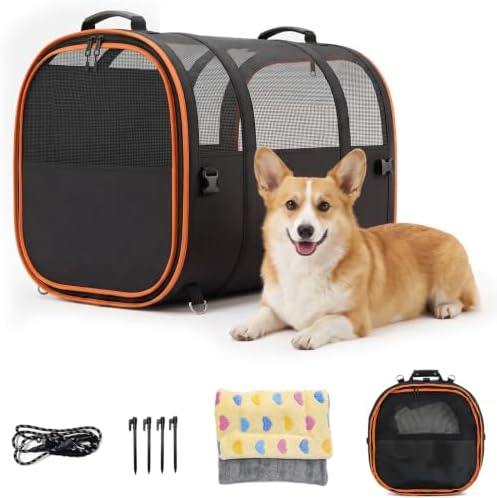Collapsible Dog Crate for Car Travel, 25-Inch Soft Kennel by Unknown
