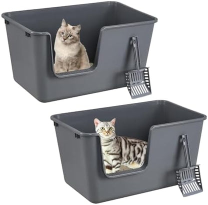 2-Pack Extra Large Open Top High Side Cat Litter Boxes - Image 7