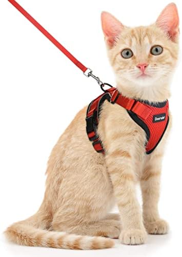 Dooradar Cat Harness and Leash Set, Adjustable and Escape Proof by Dooradar