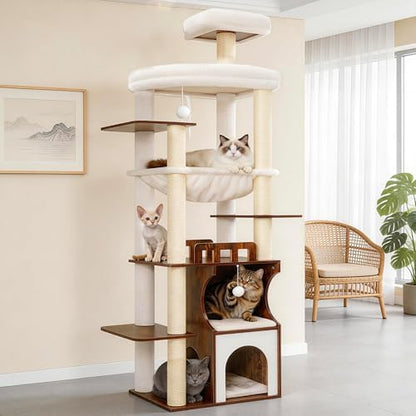 Gitelsnour Modern Cat Tree Tower, 2-Layer Condo & Perch, Big Hammock 102SR by Gitelnour