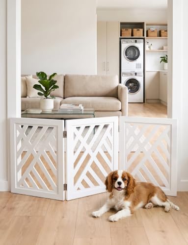 16" Short Dog Gate, Puppy Gate Indoor, Freestanding Small Dog Gate, 3 Panel - Image 3
