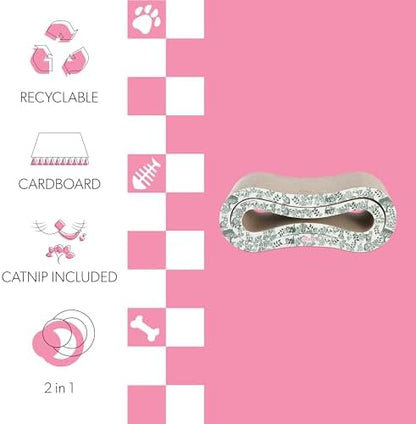 CSR1014F Suvi 26" Modern Cardboard Infinity 2-in-1 Lounge Bed Cat Scratcher - Image 4