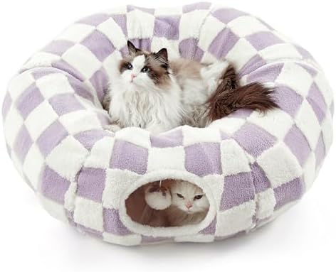 Lesure Donut Cute Jacquard Cat Tunnel Bed Kitten Toys by Lesure