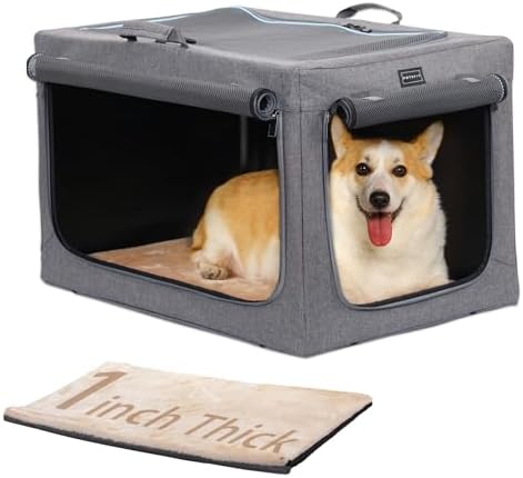 PETSFIT Portable Dog Crate for Medium Dogs, – 30" Soft Dog Travel Crates by Petsfit