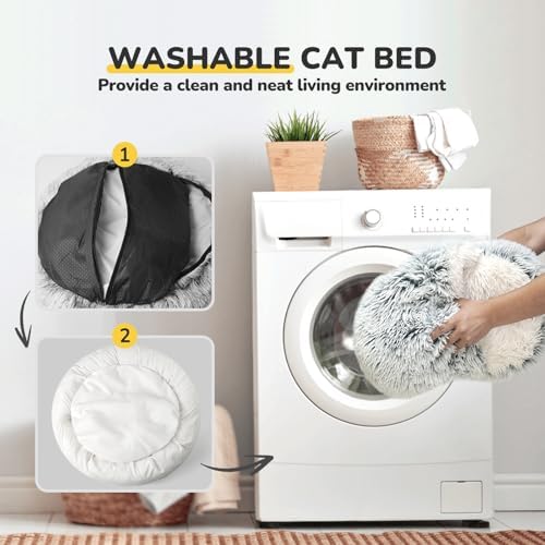 CATISM Cat Bed, Plush Hooded Cat Beds - Image 4
