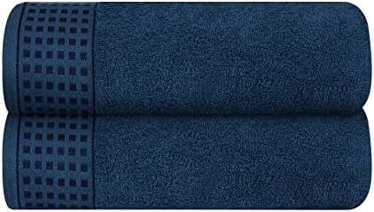 GLAMBURG 100% Cotton 2 Pack Oversized Bath Towel Set 28x55 Inches, Ultra Soft by GLAMBURG