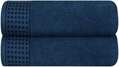 GLAMBURG 100% Cotton 2 Pack Oversized Bath Towel Set 28x55 Inches, Ultra Soft by GLAMBURG