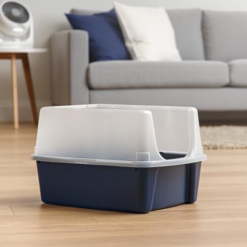 Navy Blue Open Top Cat Litter Box - Image 2