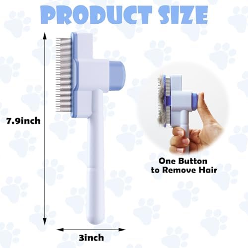 2pcs Cat Comb Set Flea Comb 2 Styles Pet Comb Self Cleaning Upgraded Cat Brush - Image 2