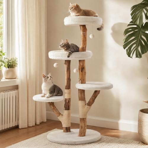 Wood Cat Tree, Modern Cat Tower by LITTLETREE