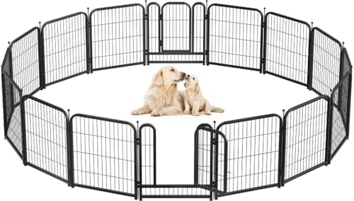 Metal Dog Playpen 32in H 16 Panels Heavy Duty Dog Fence by Petorldog