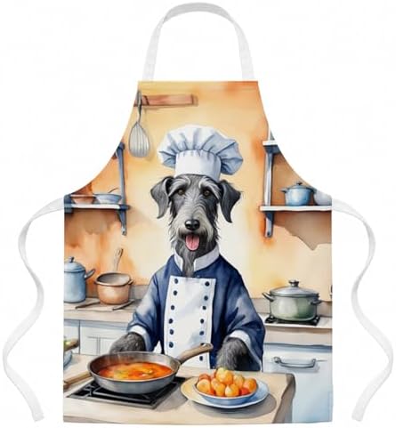 Caroline's Treasures Scottish Deerhound The Chef Apron Cooking Kitchen Server by CarolinesTreasures