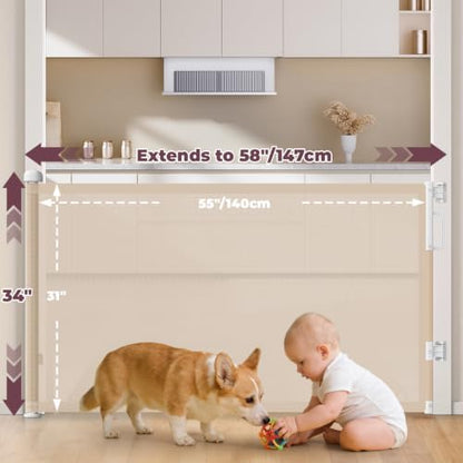 2Pack Retractable Baby Gates for Stair - Image 2